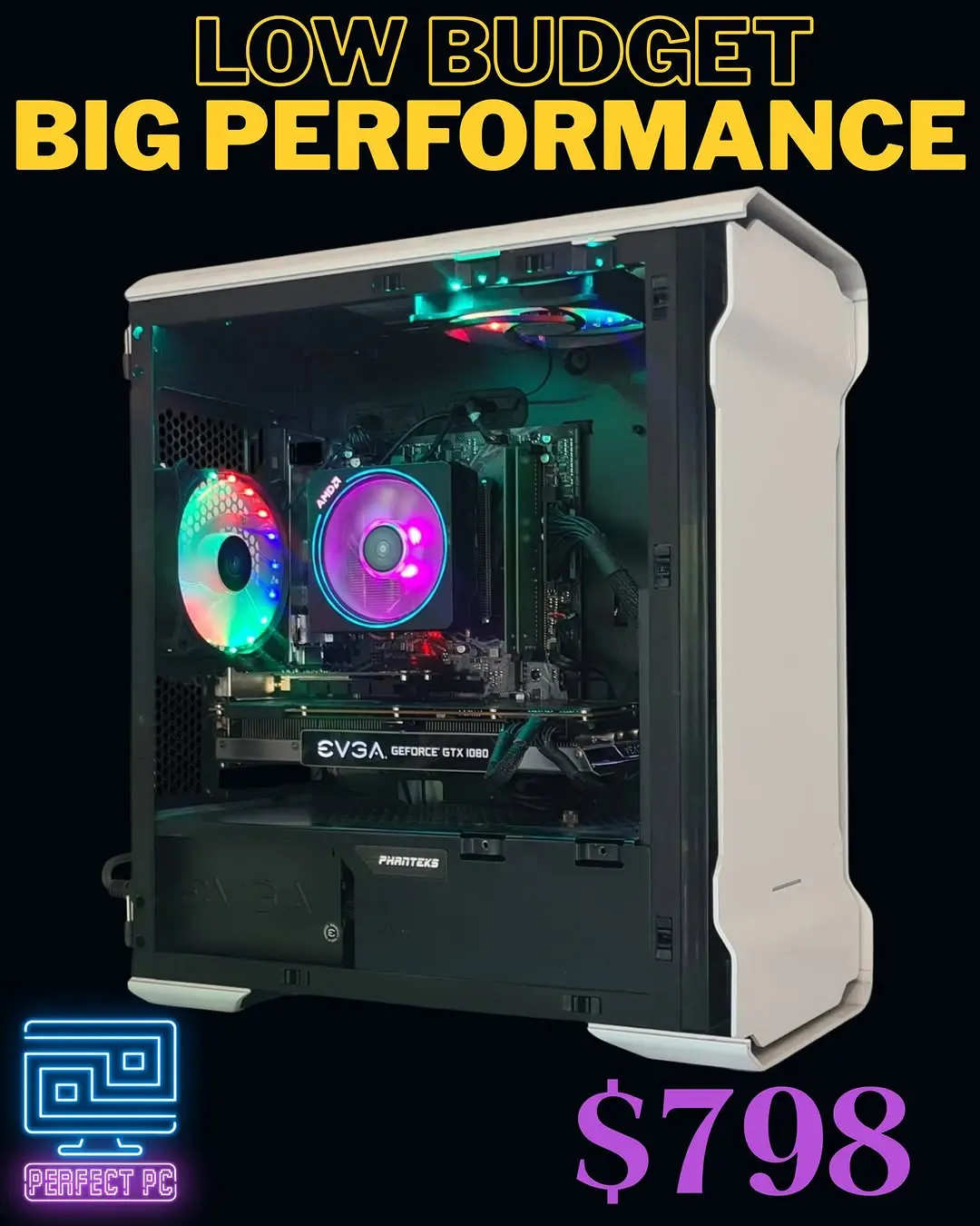 **$798 Gaming Beast – GTX 1080 + Ryzen 6 core 12t Power for a Budget Price** 200+ Fortnite FPS CPU: Ryzen 2600 6 Core...